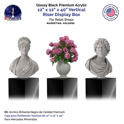 12" x 12" x 40" Rectangular Acrylic Retail Display Box
