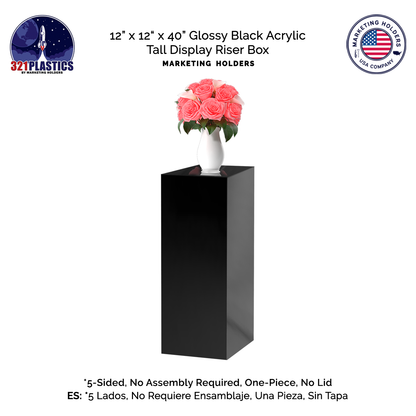 12" x 12" x 40" Rectangular Acrylic Retail Display Box