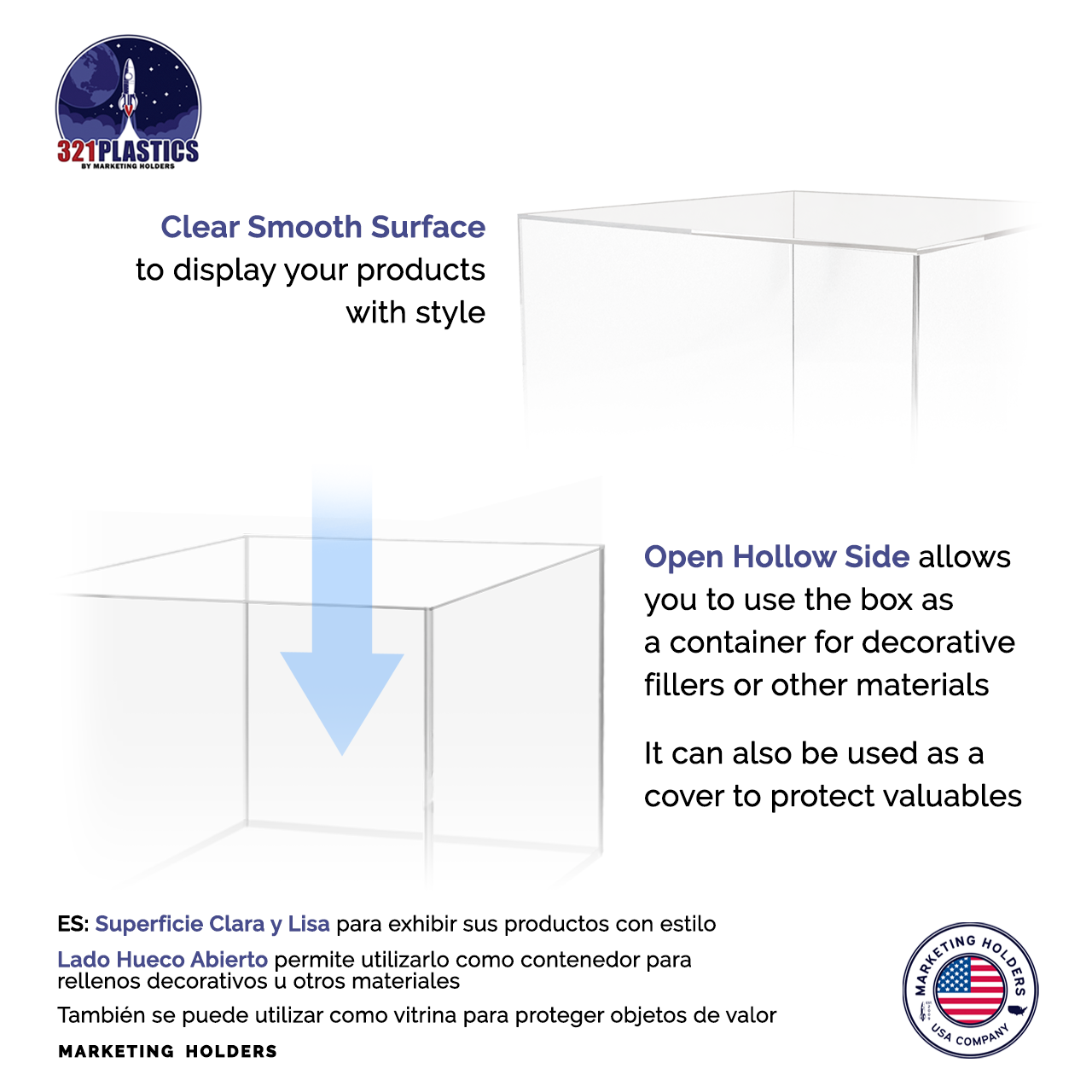 12" x 12" x 9" Acrylic Retail Display Box