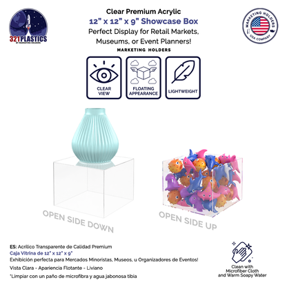 12" x 12" x 9" Acrylic Retail Display Box