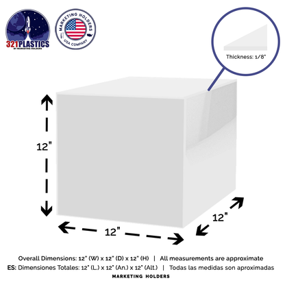 12" Square Acrylic Retail Display Box