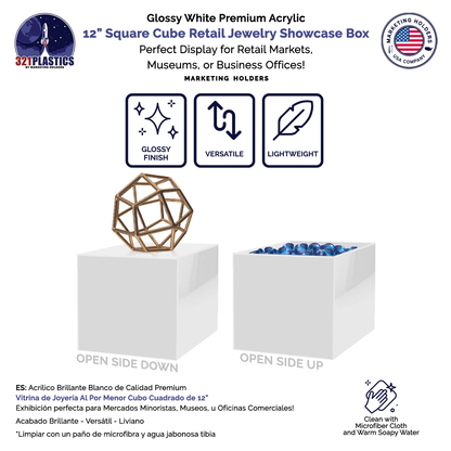 12" Square Acrylic Retail Display Box