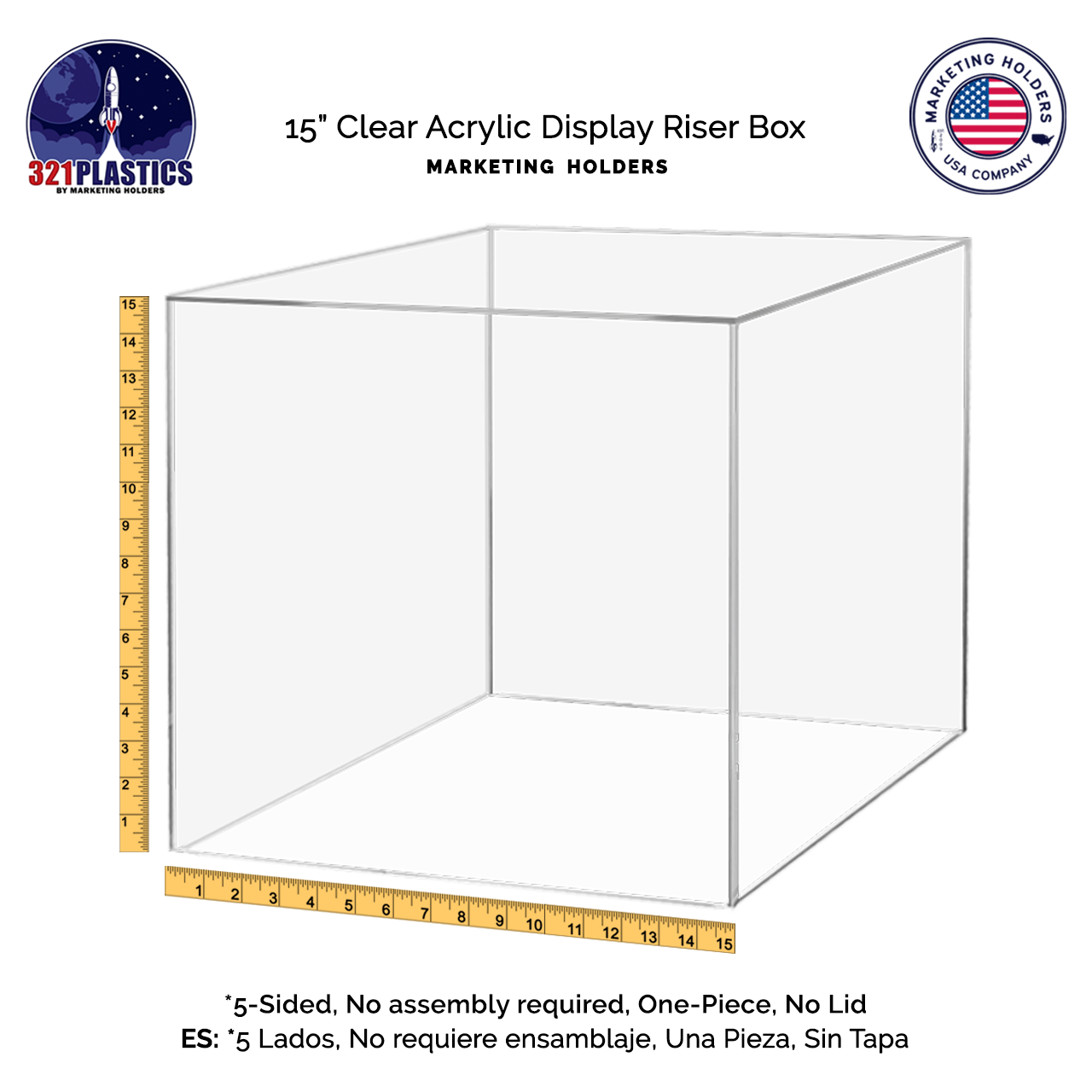 15" Square Acrylic Retail Display Box