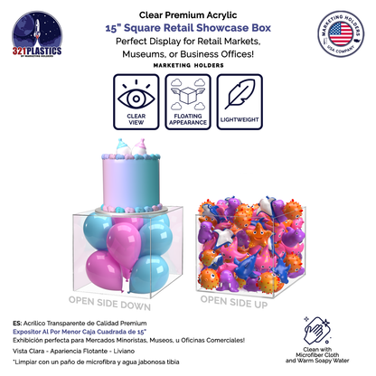 15" Square Acrylic Retail Display Box