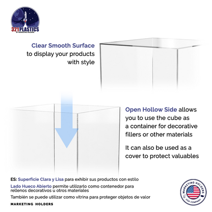 16" x 16" x 18" Tall Clear Acrylic Retail Display Box