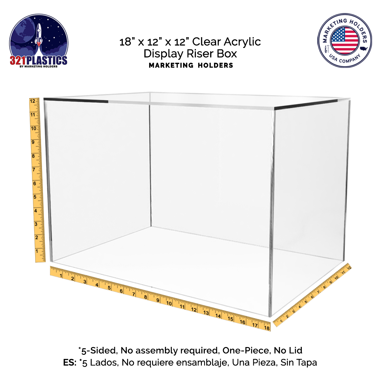 18" x 12" x 12" Clear Acrylic Retail Display Box