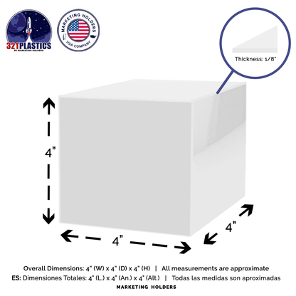 4" Square Acrylic Retail Display Box