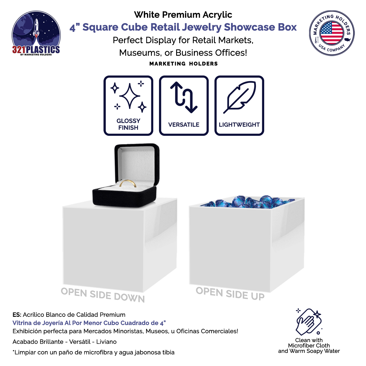 4" Square Acrylic Retail Display Box