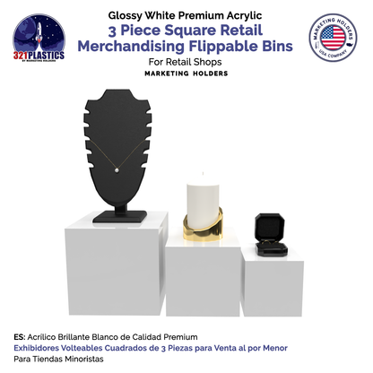 Retail Display Boxes 3 Piece Product Pedestals or Bins