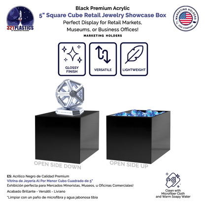 5" Square Acrylic Retail Display Box