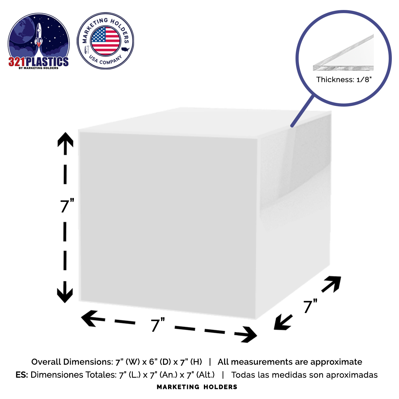 7" Square Acrylic Retail Display Box