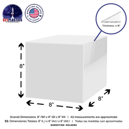 8" Square Acrylic Retail Display Box