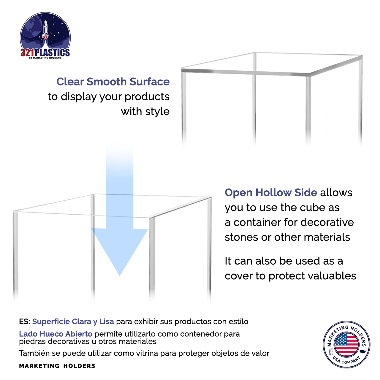 9" Square Acrylic Retail Display Box