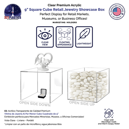 9" Square Acrylic Retail Display Box