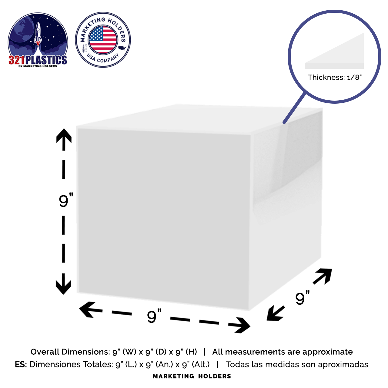 9" Square Acrylic Retail Display Box