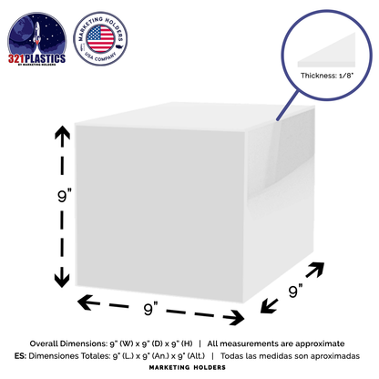 9" Square Acrylic Retail Display Box
