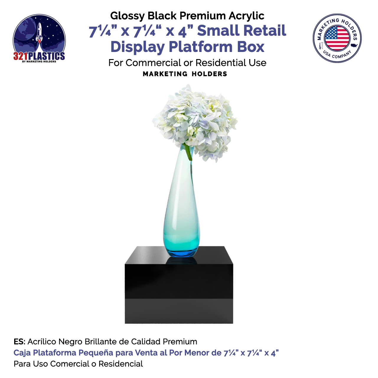 7" x 4" Square Acrylic Display Box