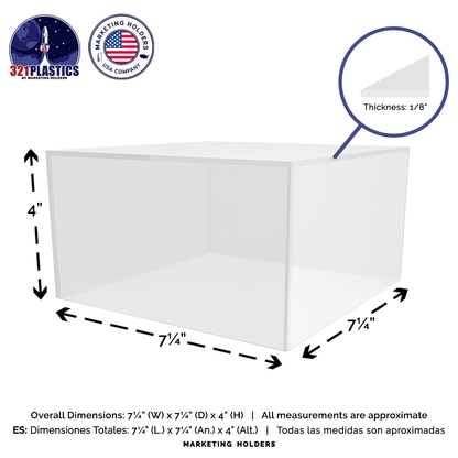 7" x 4" Square Acrylic Display Box