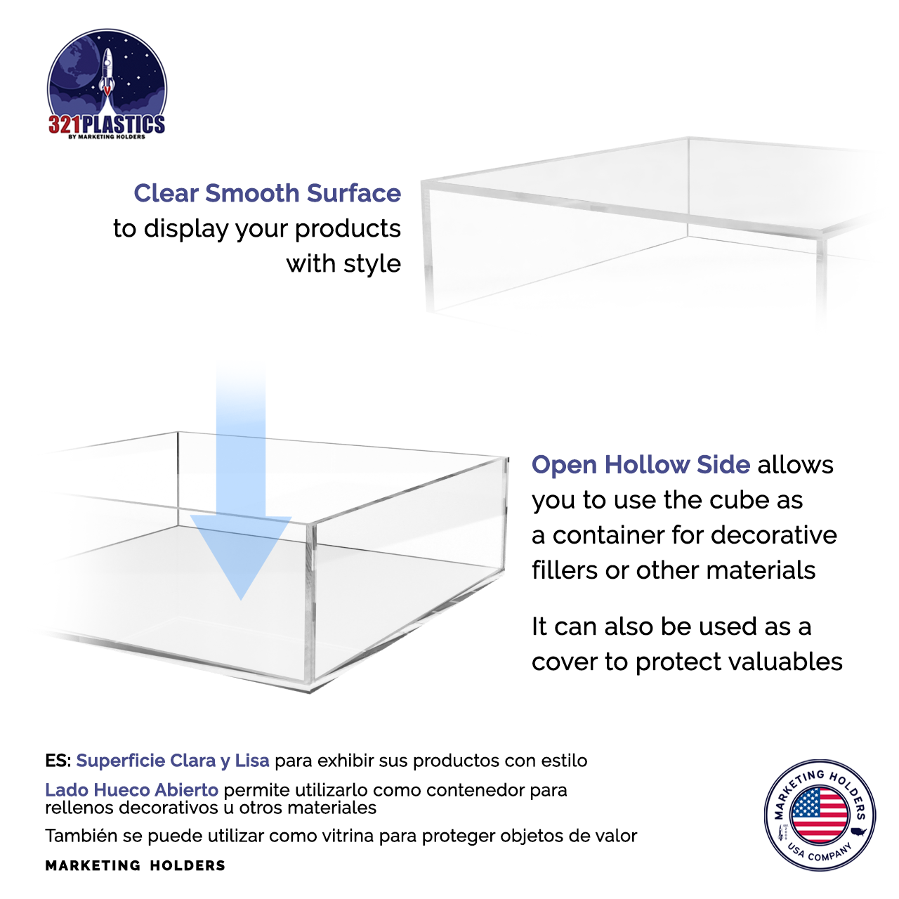 6.75" x 6.75" x 2" Acrylic Retail Display Box