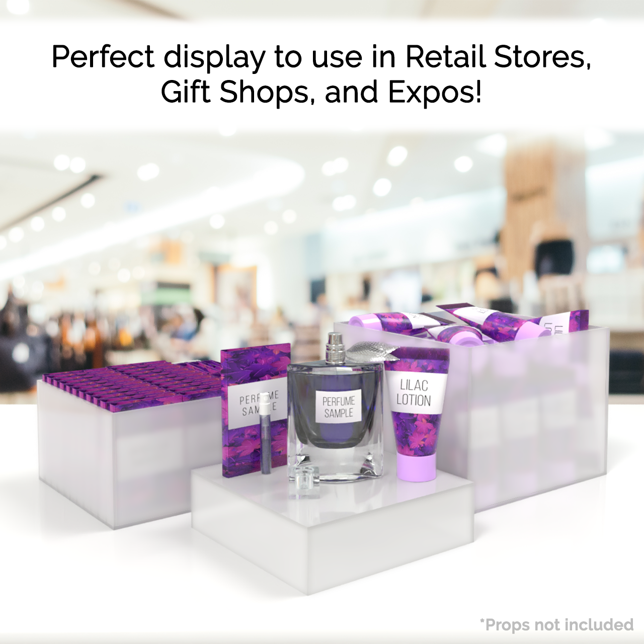 Nesting Display Boxes 3 Piece Retail Product Bin 5 Sided Cube