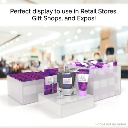 Nesting Display Boxes 3 Piece Retail Product Bin 5 Sided Cube