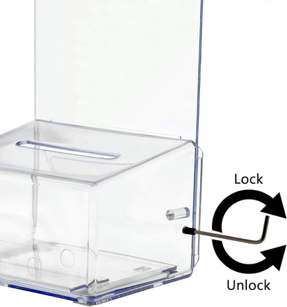 5"W Small Locking Ballot Box with 5" x 7" Sign Holder