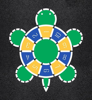 Hopscotch Stencil Paintable Turtle Template for Asphalt