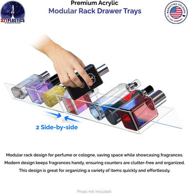 Modular Rack Drawer Trays 11.75" Clear Storage Organizer