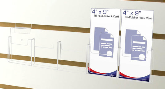Slatwall 4"W Trifold Brochure Holder 5 Slot Display