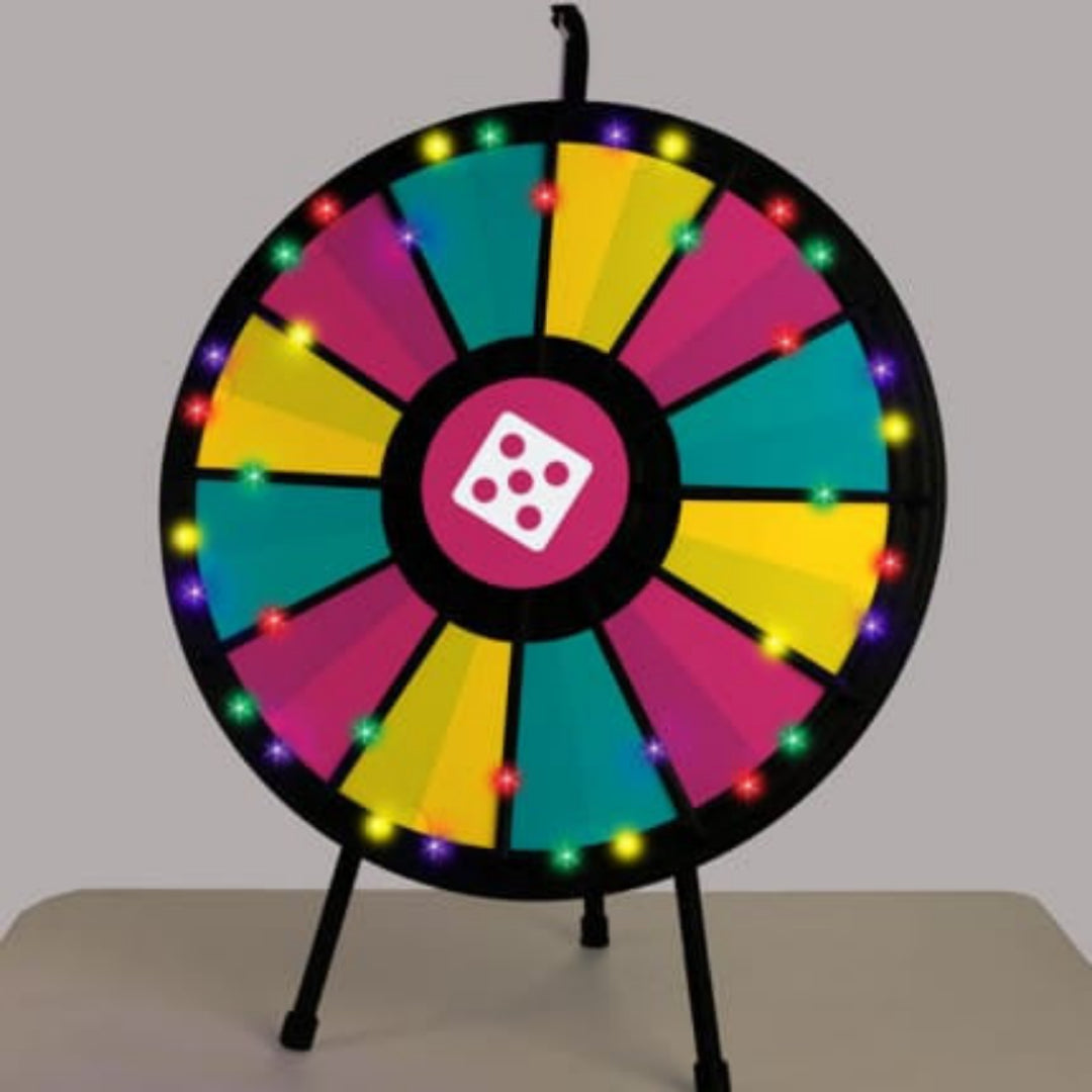 12 Slot 20.5” Mini Prize Wheel with Lights Tabletop Game – 321 Plastics