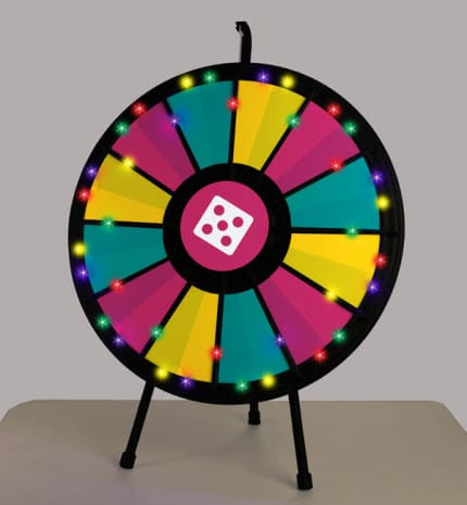 12 Slot 20.5" Mini Prize Wheel with Lights Tabletop Game