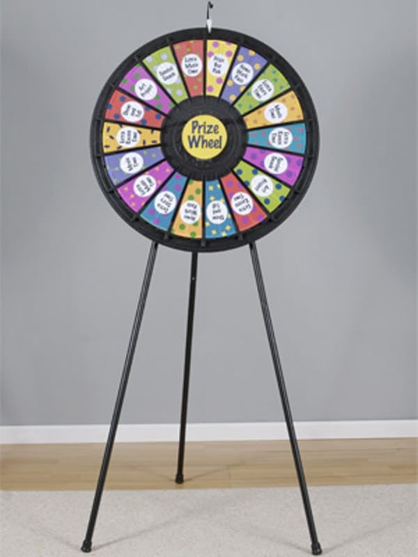 18 Slot 31" Classic Floor Stand Prize Wheel in Black
