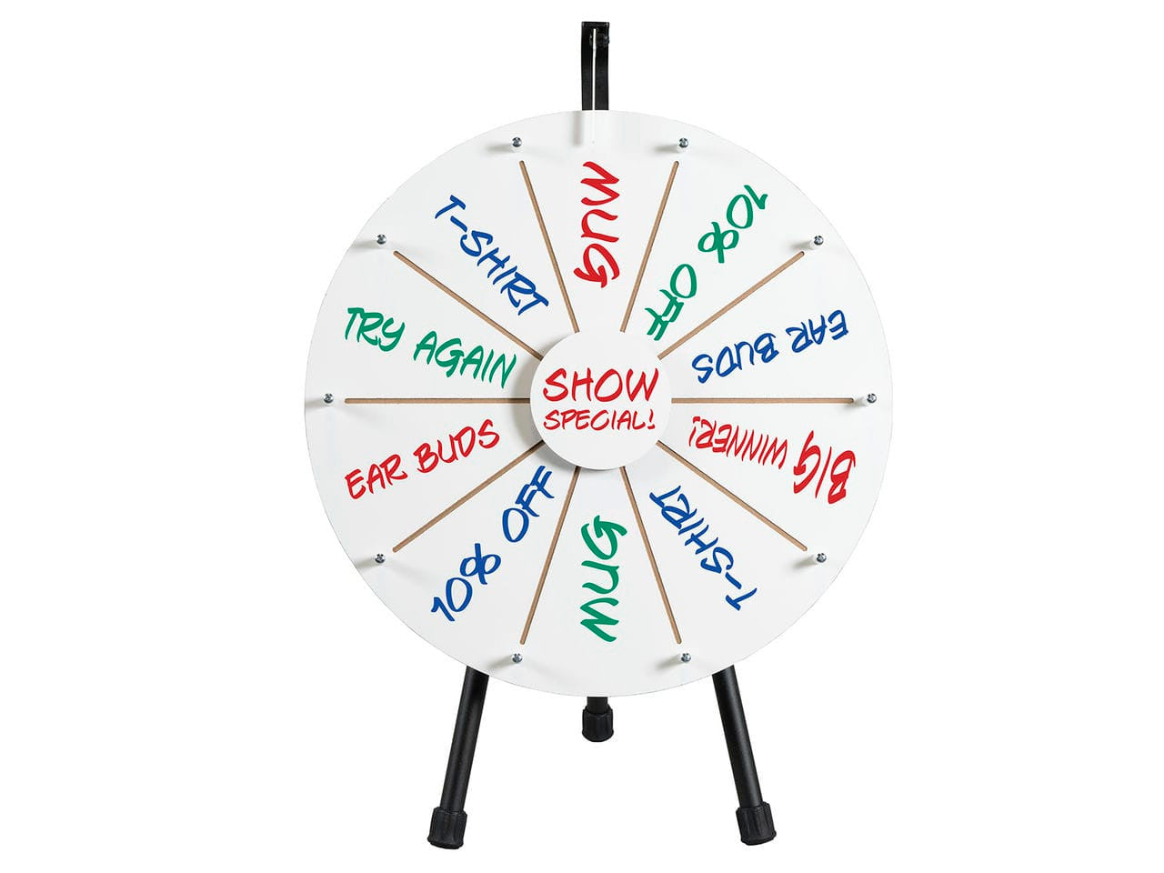 10 Slot 21" Dry Erase Prize Wheel Mini Tabletop Game for Shows