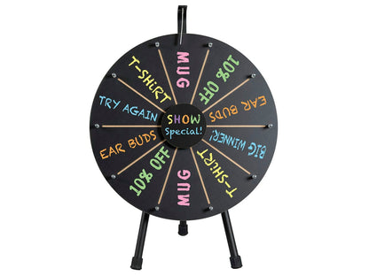 10 Slot 21" Chalk Board Prize Wheel Mini Tabletop Game