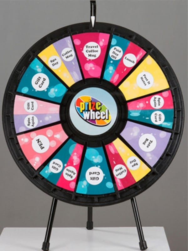 12 to 24 Slot 31" Adaptable Table Top Prize Wheel Game With Case