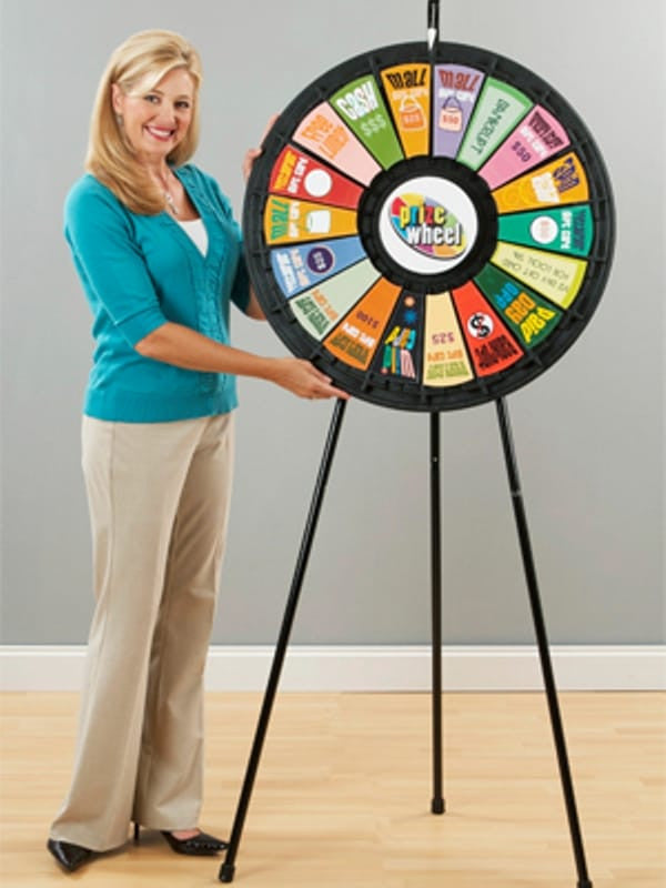 18 Slot 31" Floor Stand Prize Wheel Game With Case Tradeshow Games