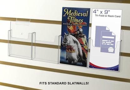Slatwall 4"W Trifold Brochure Holder 4 Slot Display