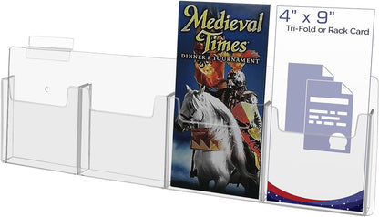 Slatwall 4"W Trifold Brochure Holder 4 Slot Display