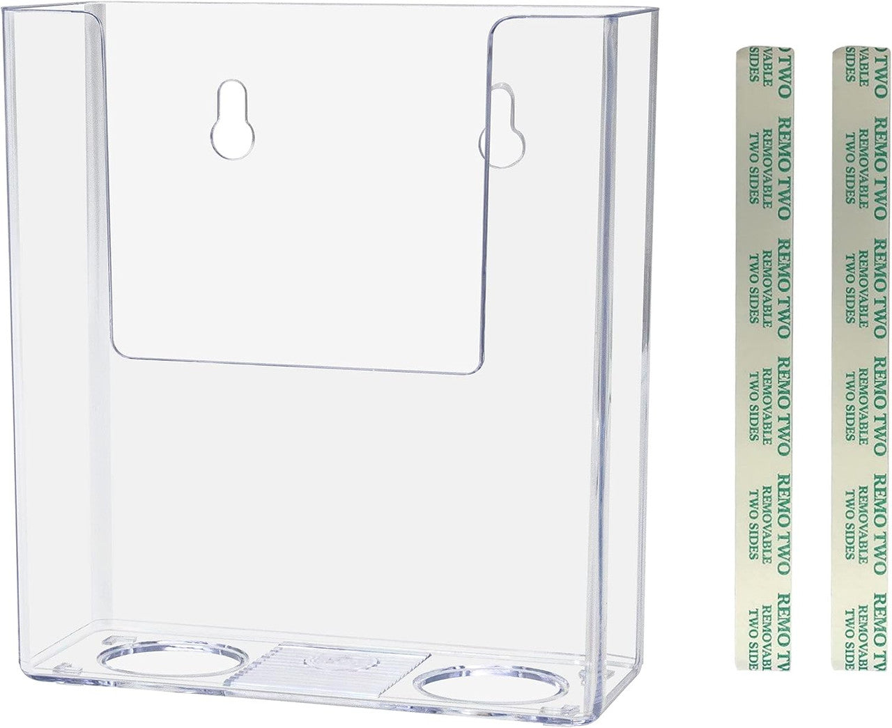 4"W Trifold Brochure Holder with Tape Countertop or Wall Mount Display