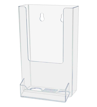 4"W Trifold Brochure Holder Display with Business Card Pocket