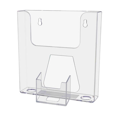 6.5"W Bifold Brochure Booklet Holder with Business Card Pocket