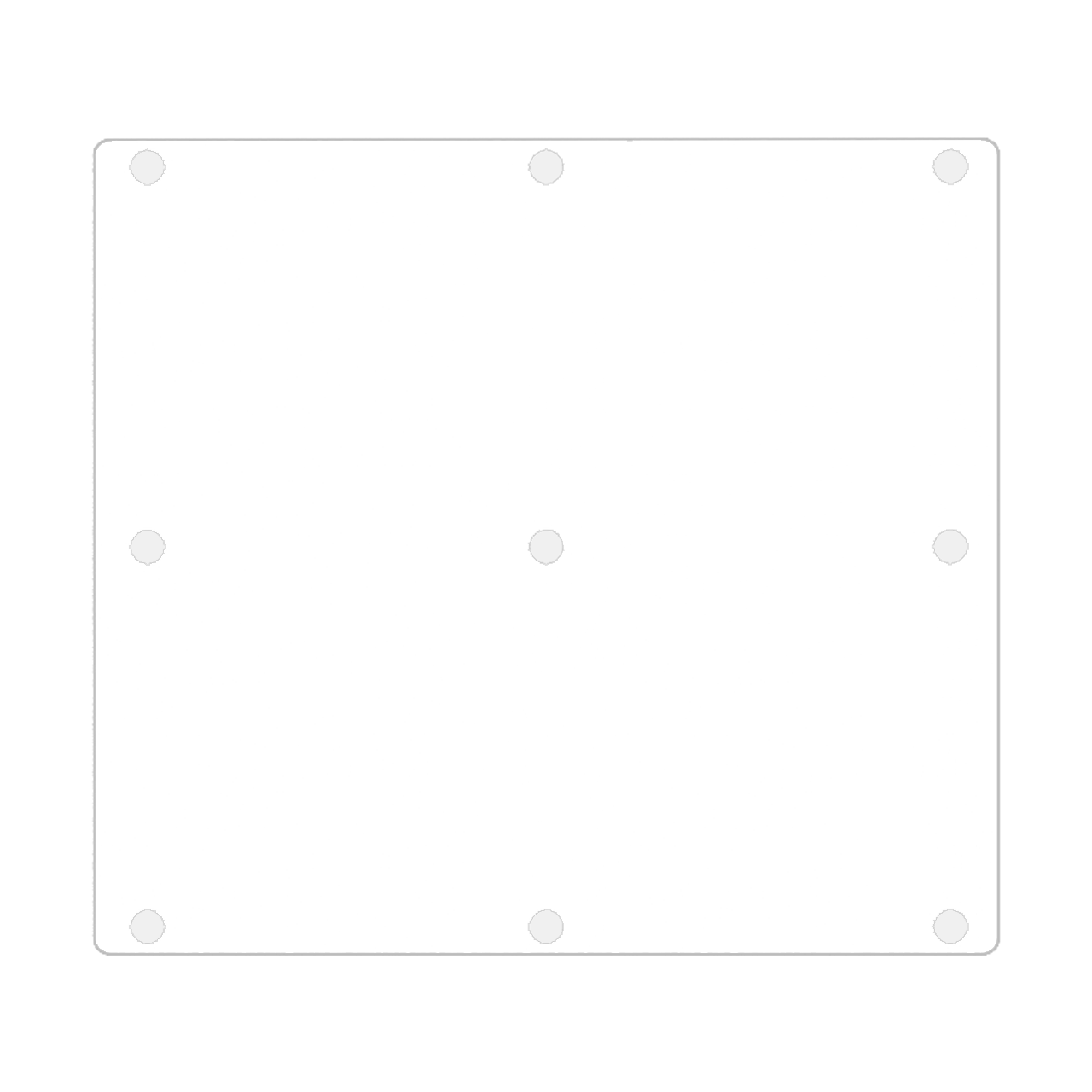 Flat Cutting Board with Rubber Bumpers for Countertops Clear Acrylic