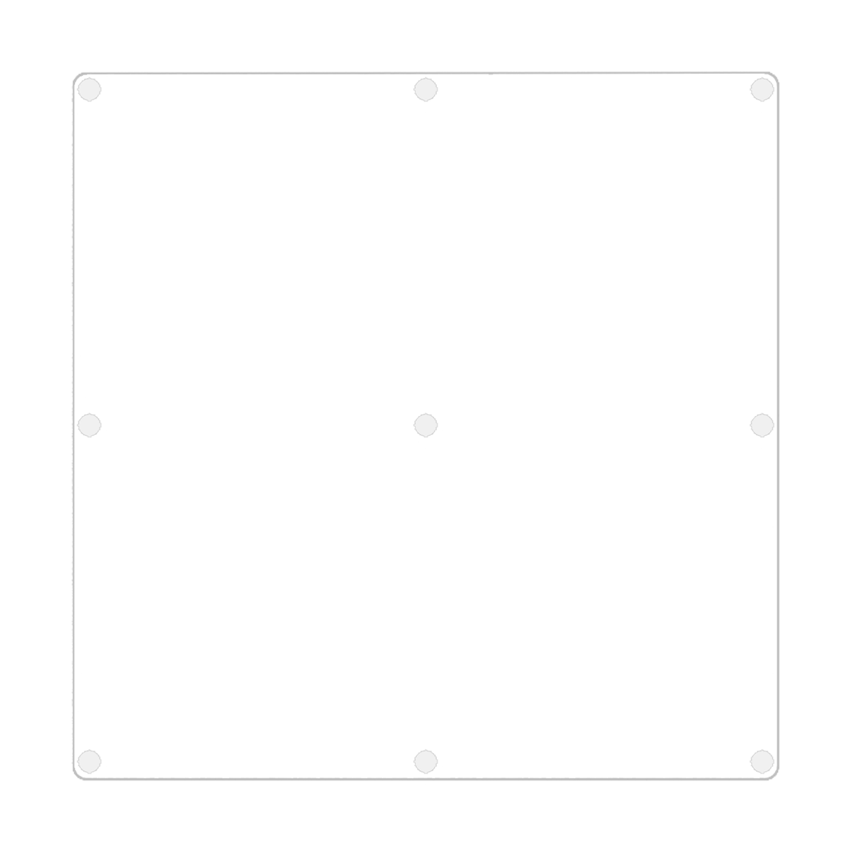 Flat Cutting Board with Rubber Bumpers for Countertops Clear Acrylic