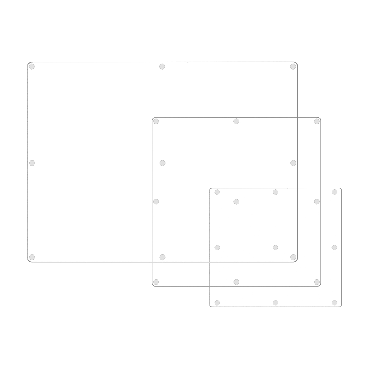 Flat Cutting Board with Rubber Bumpers for Countertops Clear Acrylic