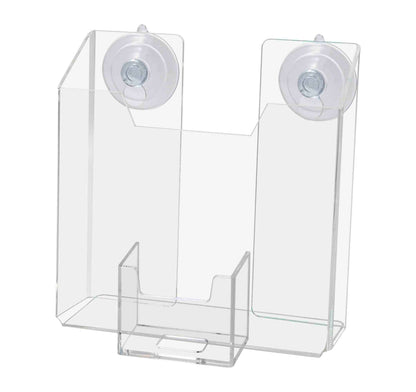 Suction Cup 5.5"W Bifold Brochure Holder with Card Pocket