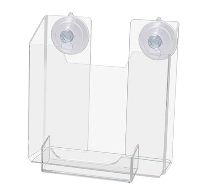 Suction Cup 5.5"W Bifold Brochure Holder with Card Pocket
