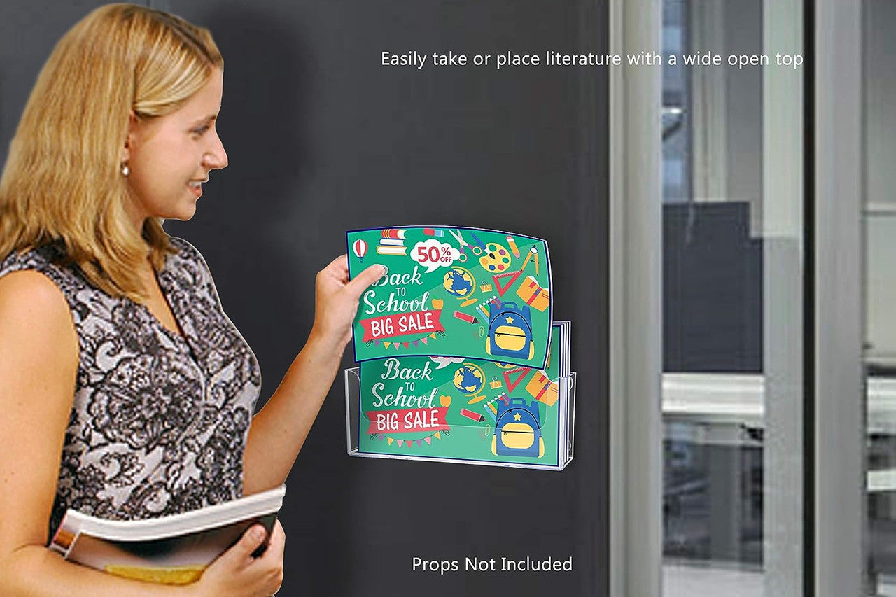 8.5"W Magnetic Horizontal Bifold Holder Metal Mount Display