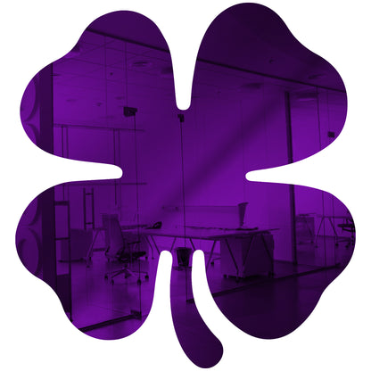 Purple Shamrock Shaped Mirror Acrylic Pieces for Arts and Crafts