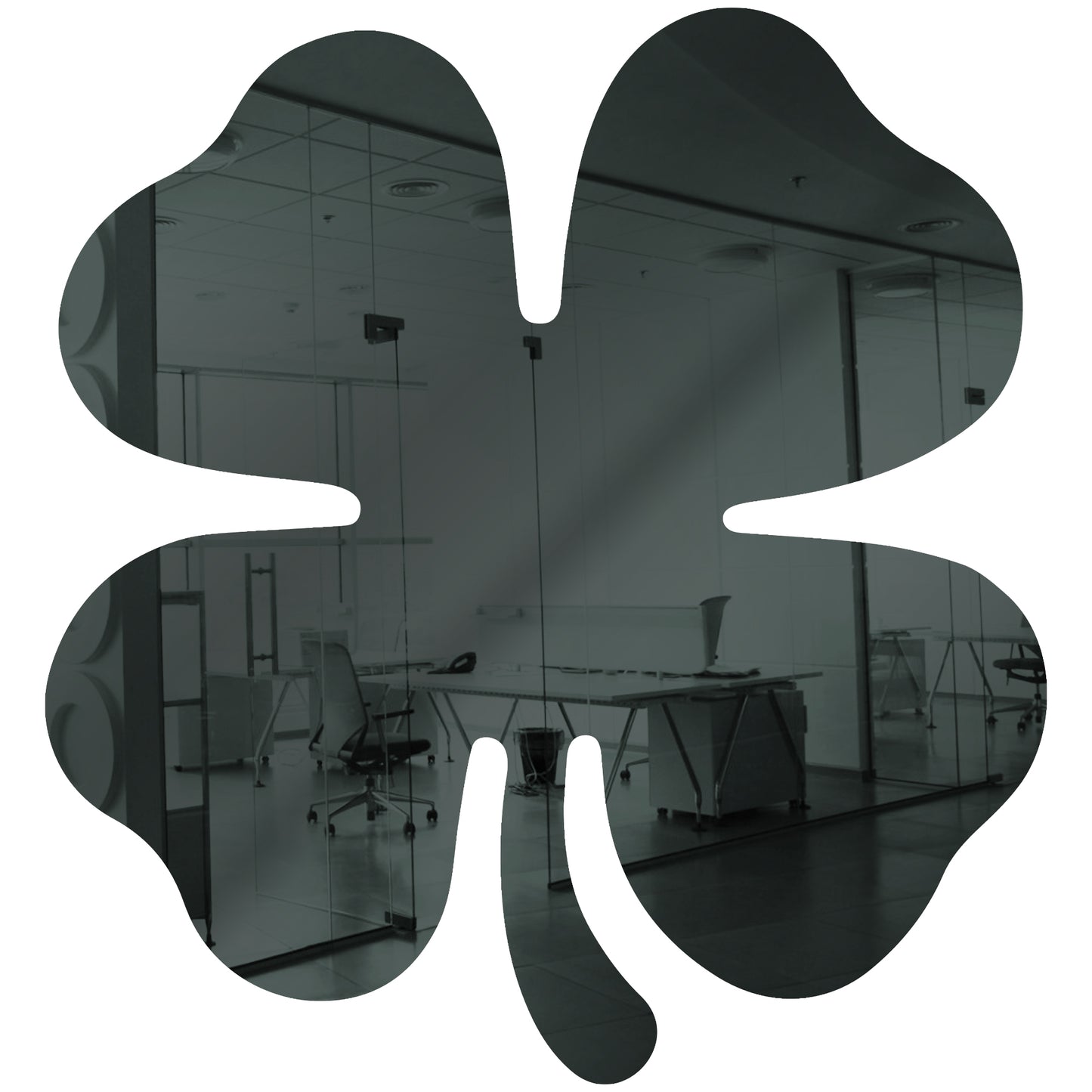 Grey Shamrock Shaped Mirror Acrylic Pieces for Arts and Crafts