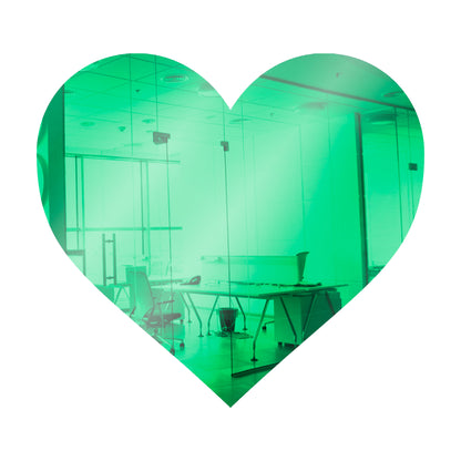 Light Green Heart Shaped Mirror Acrylic Pieces for Arts and Crafts